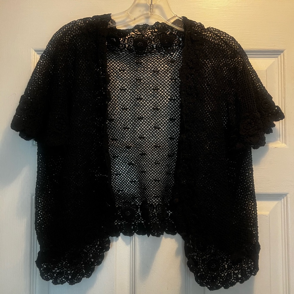 Vintage Black Crochet Sweater